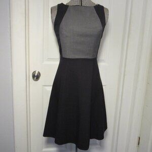 H&M Dress Black Gray Career Work Office Classic Sleeveless Sheath A-Line Size 4